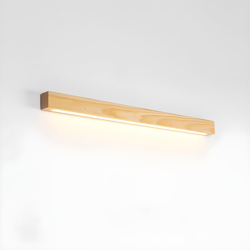 Wood Wall Sconce for Bedside & Hallway – Linear LED Wall Light, Walnut Up & Down Dimmable Modern Living Room Bedroom Wall Lamp