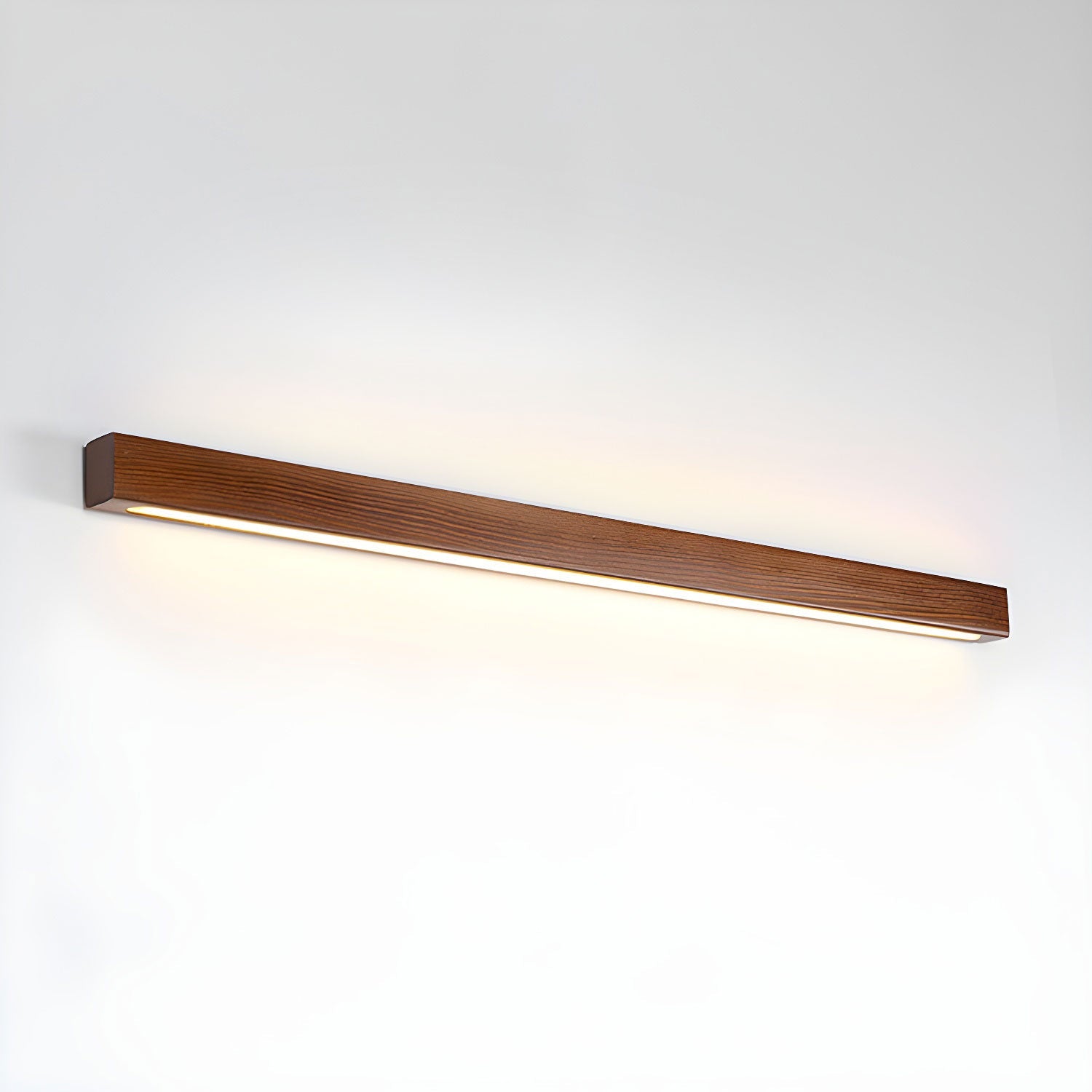 Wood Wall Sconce for Bedside & Hallway – Linear LED Wall Light, Walnut Up & Down Dimmable Modern Living Room Bedroom Wall Lamp