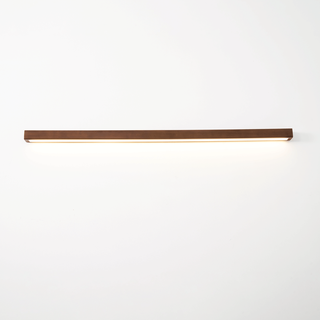 Wood Wall Sconce for Bedside & Hallway – Linear LED Wall Light, Walnut Up & Down Dimmable Modern Living Room Bedroom Wall Lamp