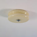Art Deco Ceiling Light for Entryway & Dining Room – Vintage Patterned Glass Flush Mount, Gold & Chrome LED Hallway Ceiling Light