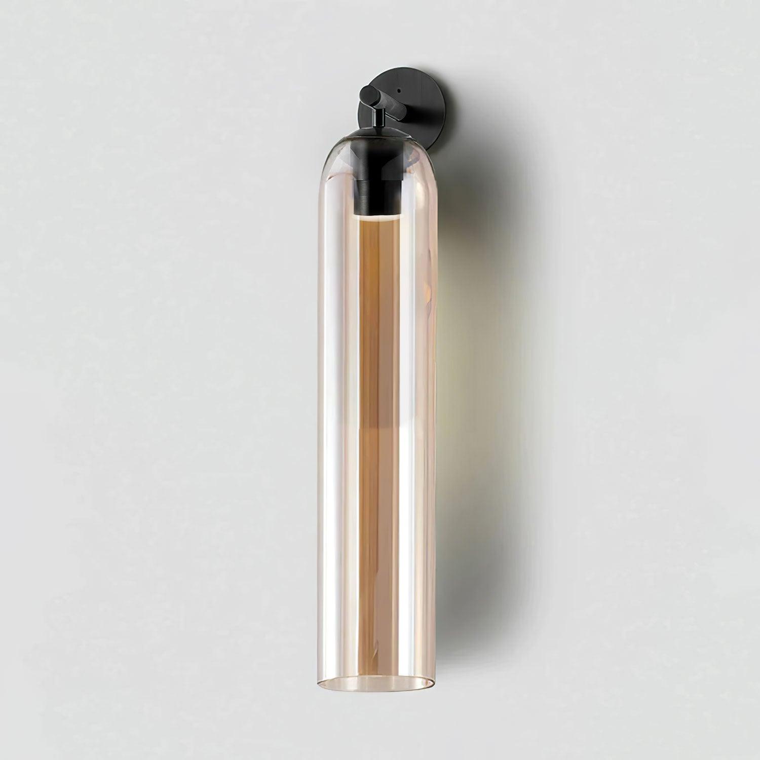 Glass Wall Sconce for Bedroom & Hallway – Mouthblown Art Glass Dimmable Sconce, Gold Bedside Wall Light with Up & Down Mount