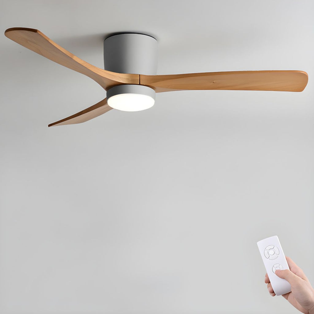 Wood Ceiling Fan with Light and Remote for Bedroom & Living Room – 48 Inch Dimmable LED Farmhouse Fan, Reversible Quiet Ceiling Fan