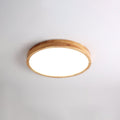 Wood Ceiling Light for Bedroom & Living Room – Geometric LED Flush Mount, Scandinavian Modern Hallway & Kitchen Ceiling Fixture